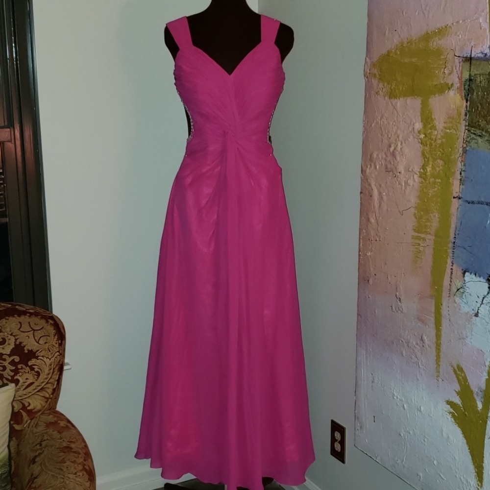 Fuschia prom dress backless